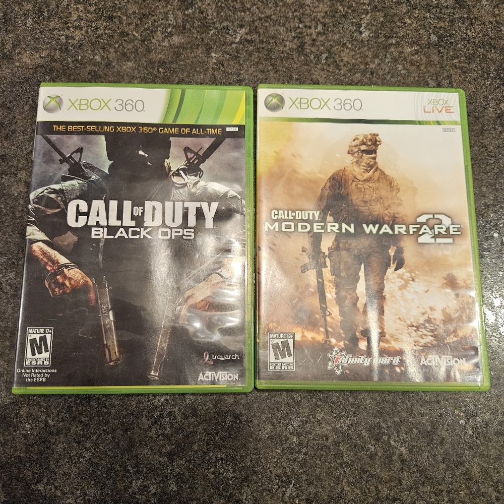 Call of Duty Xbox 360 Game Bundle - Black Ops & Modern Warfare 2